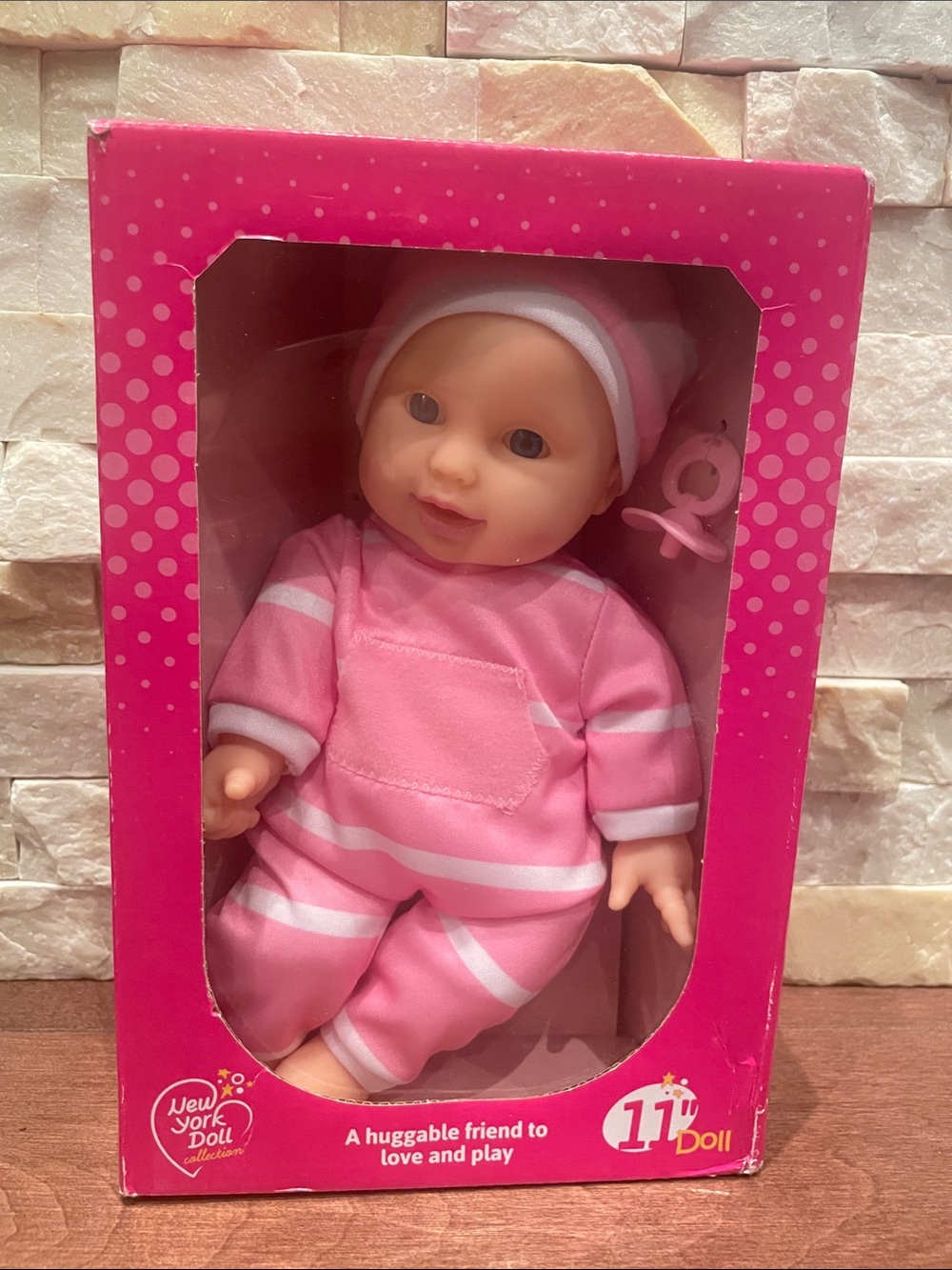 New York Doll 11" Pink Baby Doll – Huggable Soft Play Doll NEW IN BOX